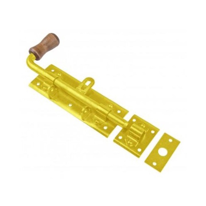 Резе, BKshop, Wrk 280 Винт За Прът С Дървена Дръжка 280x80 mm, Метален Материал, Използван За Врата, Шкаф, Прозорец, Рафт, Маса, Златистожълт