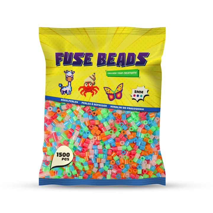 Set 1500 Margele de Calcat Brocatate Benny Beads, 5 mm, Compatibile cu Alte Marci, DIY & Creativitate