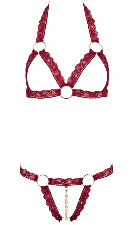 Lenjerie sexy, Cottelli, Poliamida/Elastan, Rosu, S-M INTL