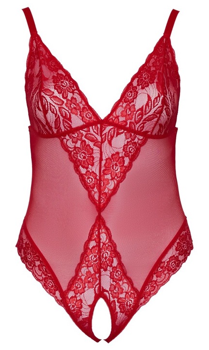 Szexi body, Cottelli, Poliamid/Elasztán, Piros, 4XL INTL
