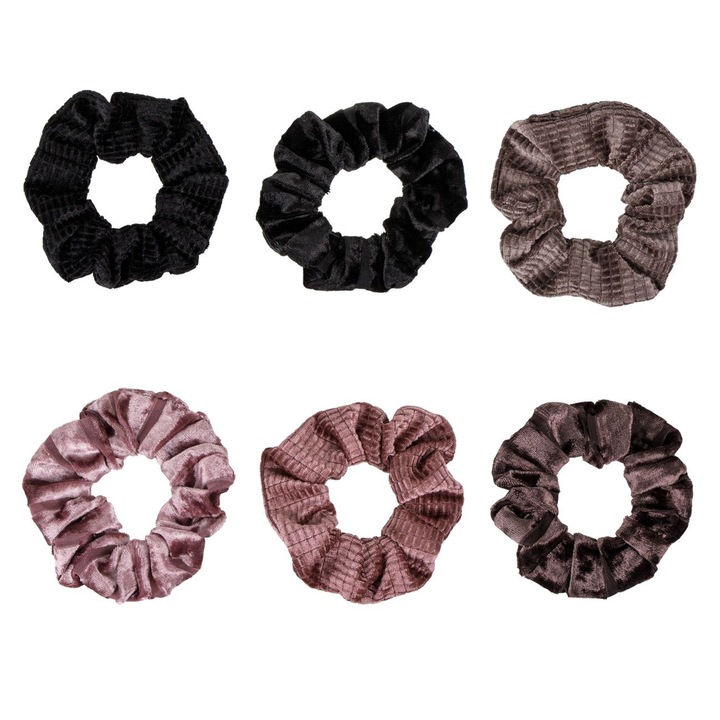 Set elastice par catifelate colorate pentru femei - 6buc