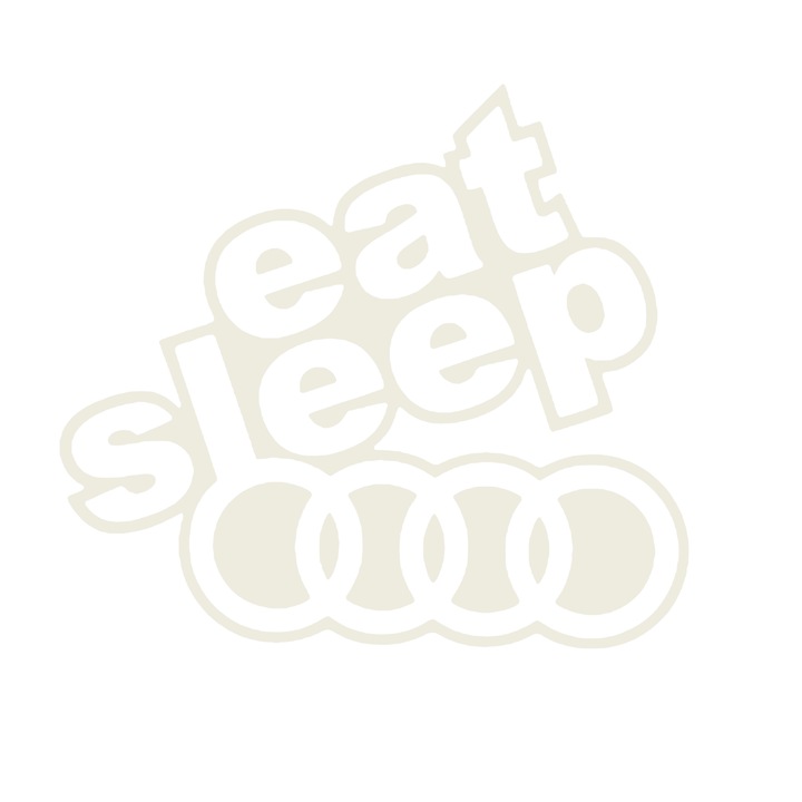 Sticker Auto Eat Sleep Audi - 15 CM - Alb