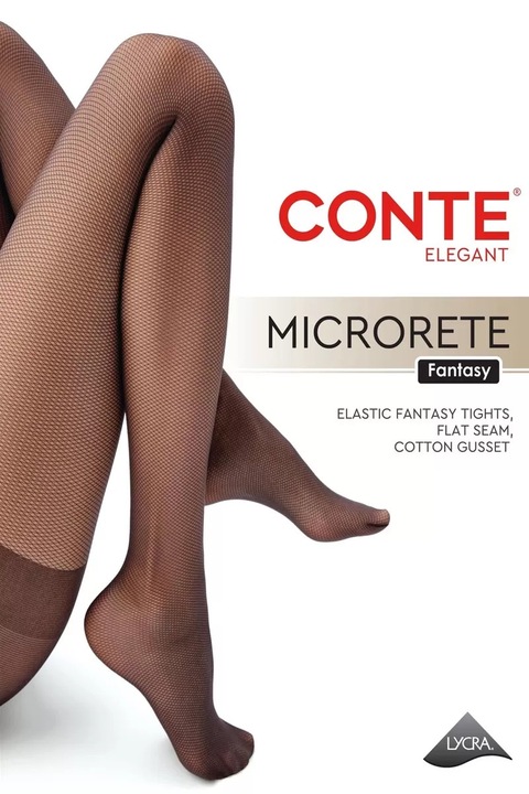 Dresuri cu plasa fina, Conte Fantasy Microrete, Negru