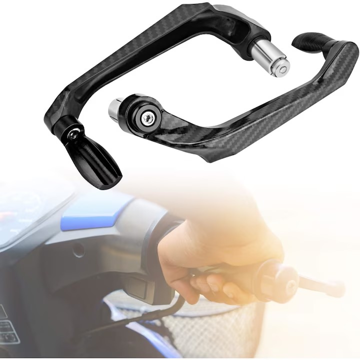 Motorkerékpár fék- és kuplungkarvédő, alumínium, 175mm, fekete