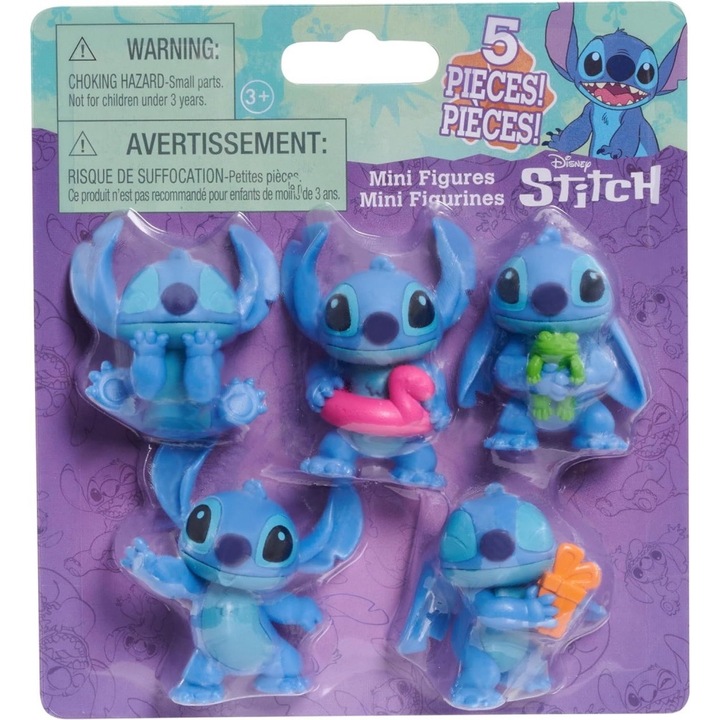 Mini figurine de colectie Disney Stitch, 5 bucati