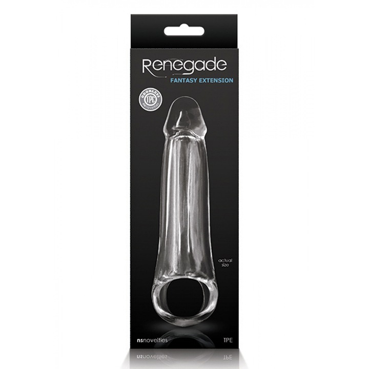 Átlátszó Péniszköpeny, Renegade Fantasy, újdonságok, különböző méretek, TPE anyagból, minden síkosítóval kompatibilis