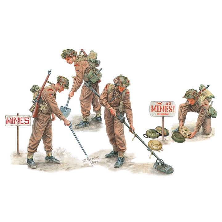 Kit Set figurine de construit MiniArt WWII Royal Engineers 4buc special edition 1:35 Mini 35292