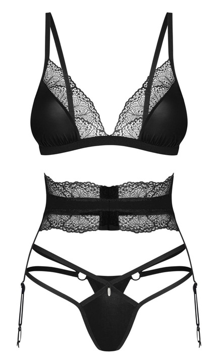 Lobellis szexi alsónemű szett, Obsessive, poliamid/elasztán, fekete, ML INTL