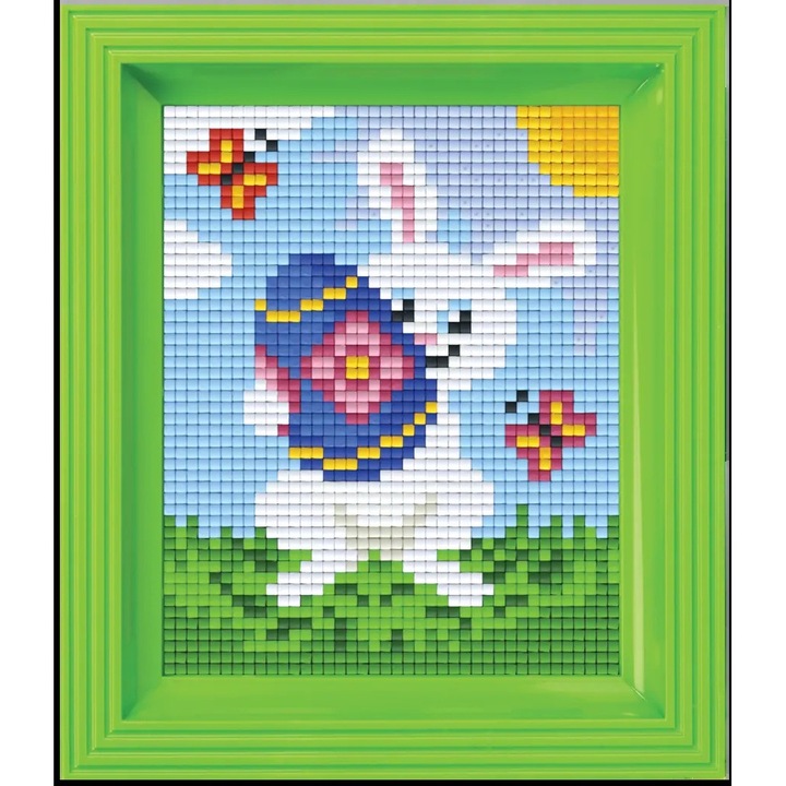 Set PixelHobby Premium – Iepuras de Paste de Paste, 40 x 50 pixeli, Multicolor, Kit mozaic pentru copii si adulti