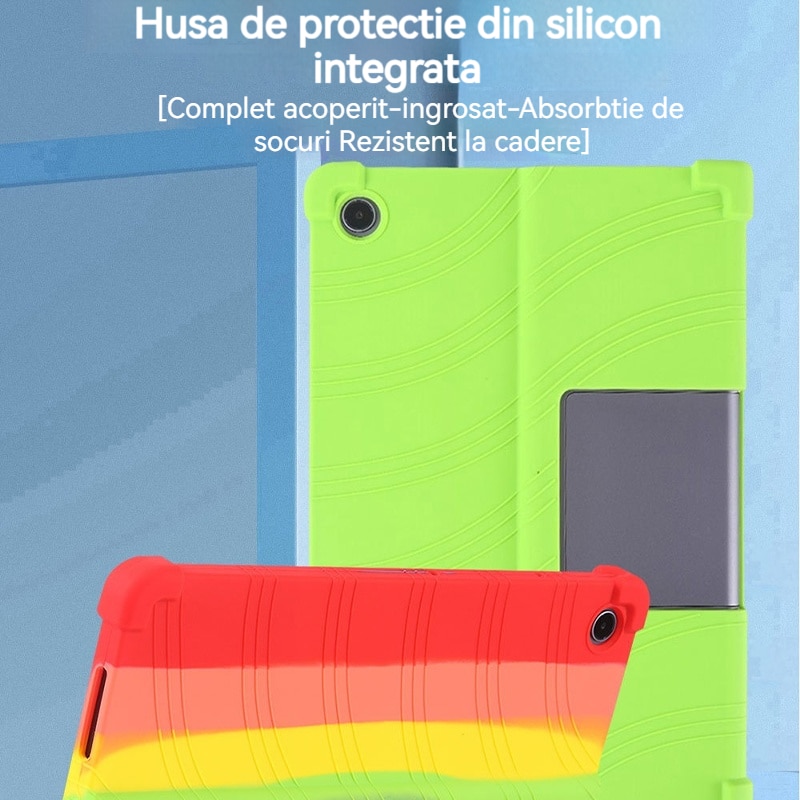 Husa pentru Lenovo Tab Plus 11.5 inch，Husa de protectie pentru tableta, Fudisenn®, Pentru Lenovo Tab Plus 2024, silicon, curcubeu, suport reglabil, protectie completa