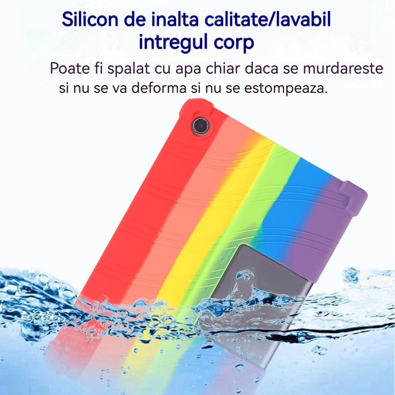 Husa pentru Lenovo Tab Plus 11.5 inch，Husa de protectie pentru tableta, Fudisenn®, Pentru Lenovo Tab Plus 2024, silicon, curcubeu, suport reglabil, protectie completa