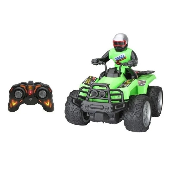 АТѴ с дистанционно управление и водач, Welora, със звук и светлина, 31x19x23cm, зелено-черен