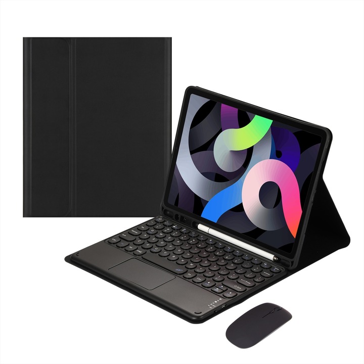 Husa Cu Tastatura Wireless Pentru Lenovo xiaoxin Pad 2024 Tab M11 11"，Husa de protectie pentru tableta cu tastatura si mouse, Fudisenn®, neagra, unghi reglabil, Pentru Xiaoxin Pad2024
