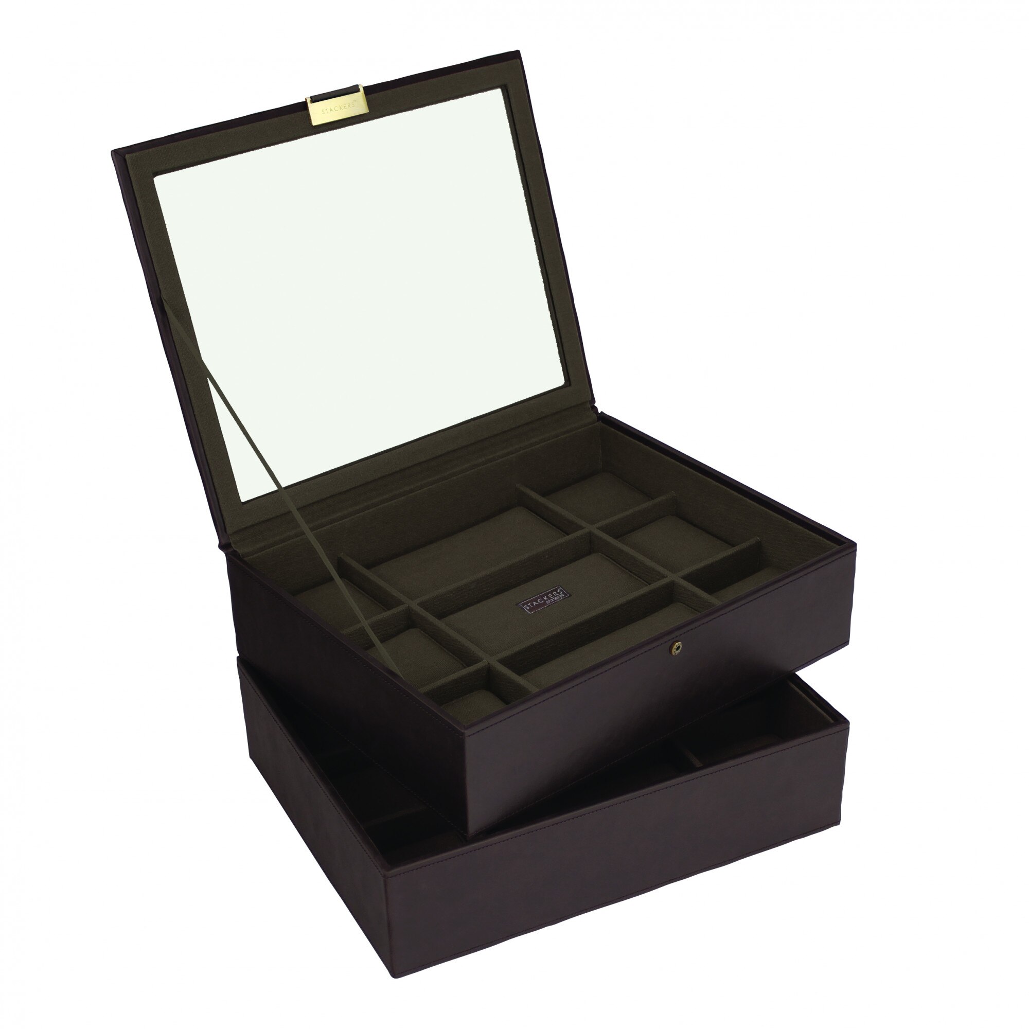 Set 2 cutii maxi 30 ceasuri brown/khaki