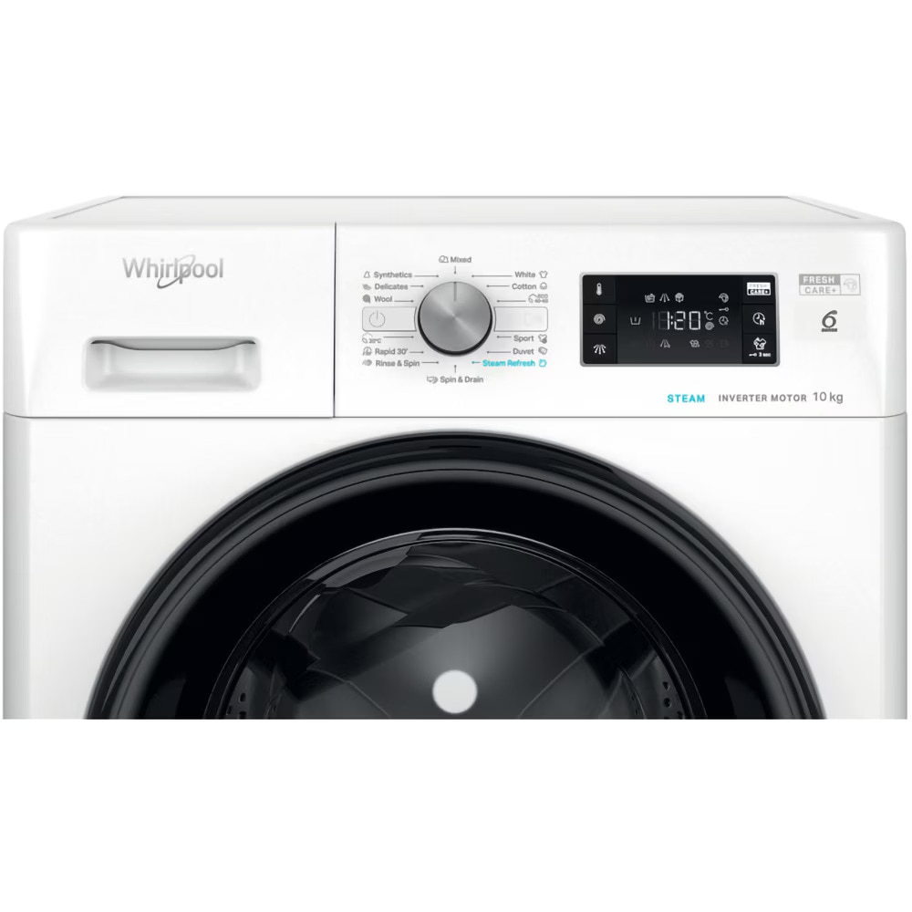 Masina de spalat rufe Whirlpool FFB 10489 BV EE, 6th Sense, FreshCare+, Steam refresh, 10 kg, 1400 rpm, Clasa A, Alba