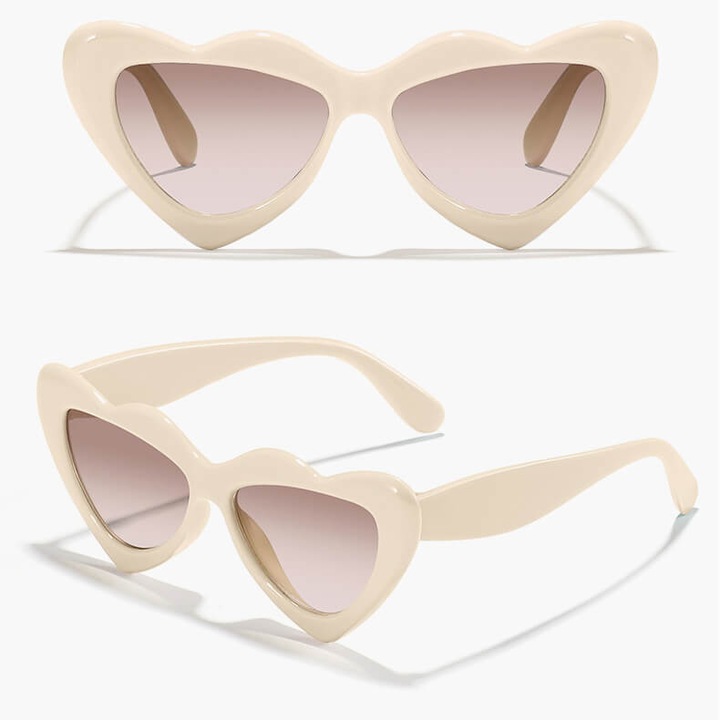 Ochelari de soare pentru fete Heart Stylion STKD-09E crem