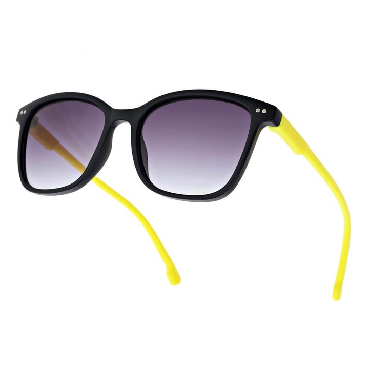 Ochelari de soare copii, STKD-07, negru+galben, cu filtru UV 400