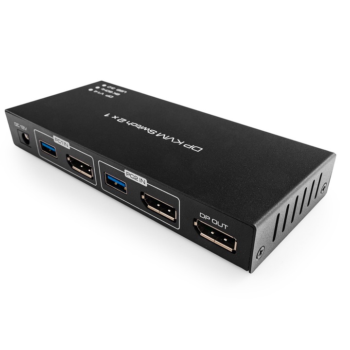 Switch KVM USB Spacetronik SPD-KVM23 8K 60Hz, 2 számítógép vezérlése