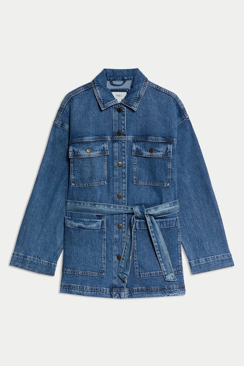 Marks & Spencer, Jacheta de denim din amestec de lyocell, Albastru petrol