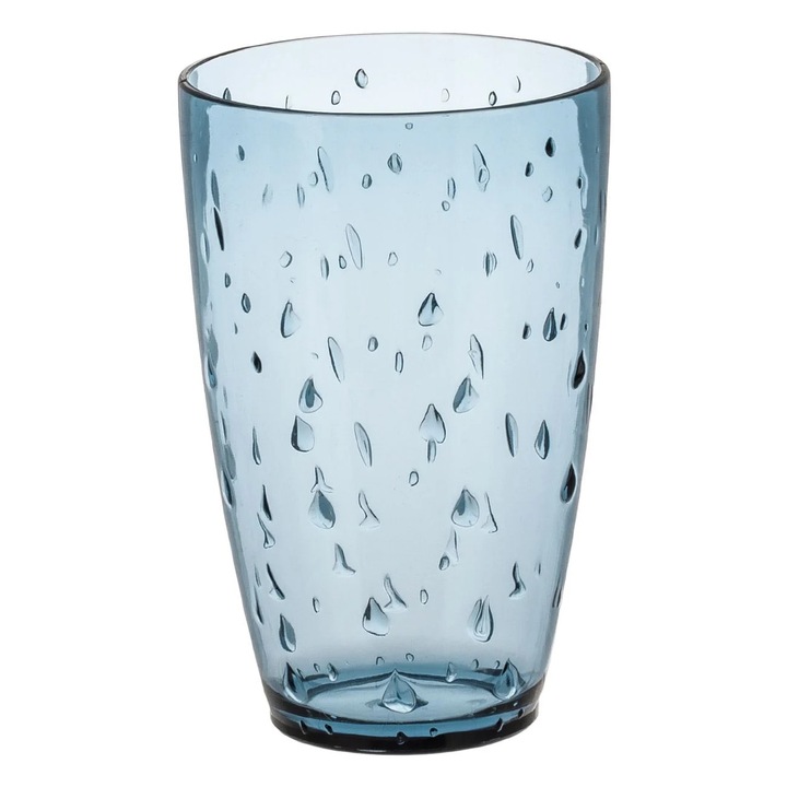 Pahar din Plastic Transparent Bleu cu Model pentru Apa 435ml