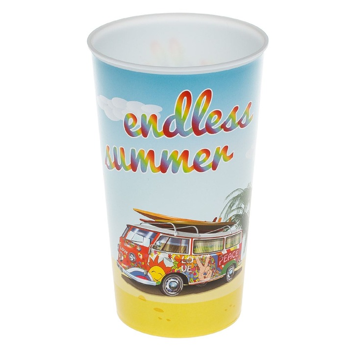 Műanyag pohár nyári kamionnyomat 650ml