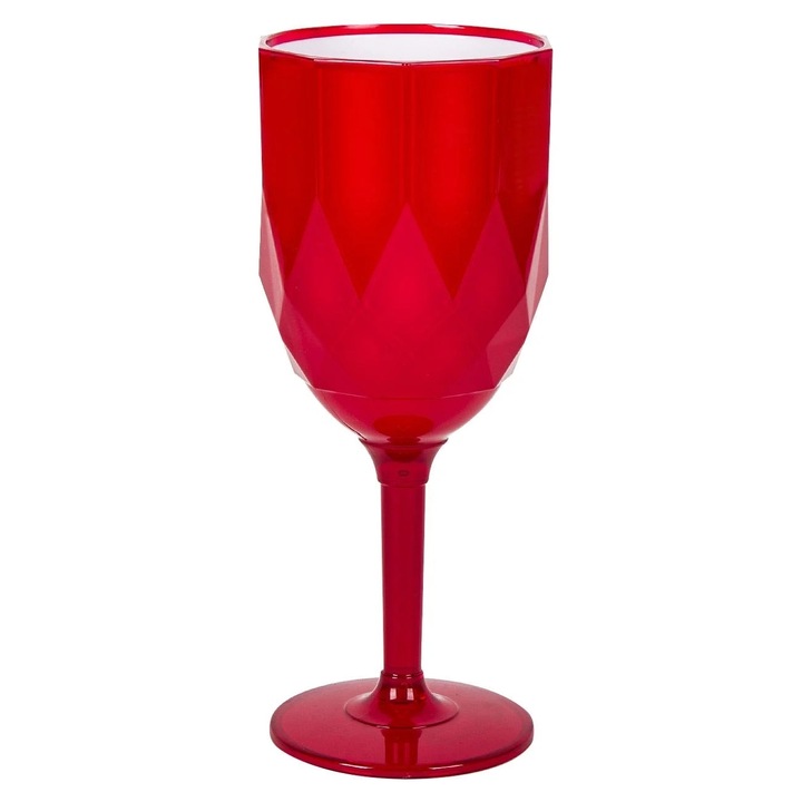 Pahar pentru Vin din Plastic Rosu Alb 350ml