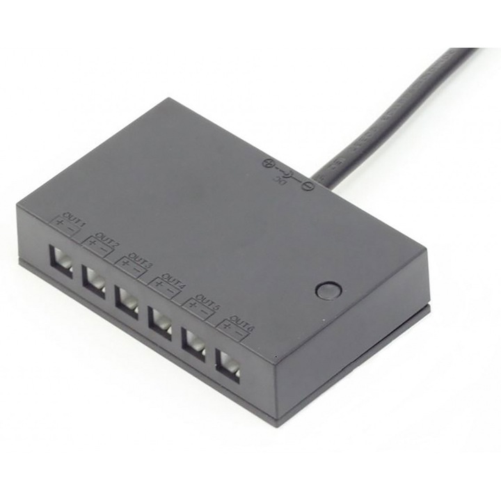 Controller dimmer cu telecomanda touch, RX/TX, 12V-24V DC, max 120W, negru, LP3825-TH