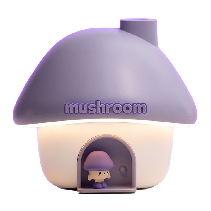 Umidificator de aer 3 in 1 Ultrasonic Zennic® Mushroom Pentru Camera Celui Mic, Proiector Lumini tip Sunset lamp, cu Lampa de Veghe, Design Atractiv