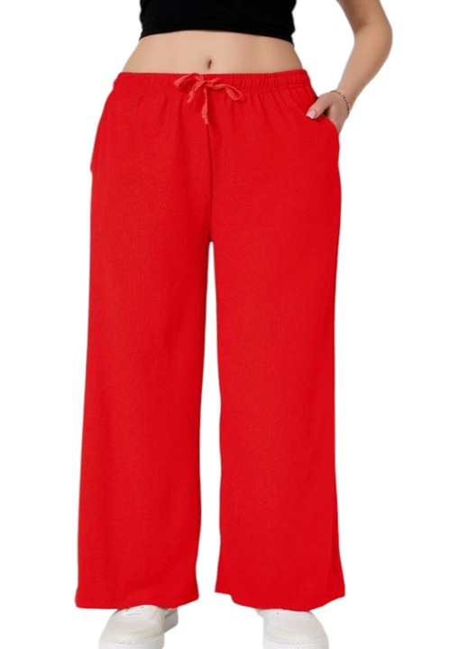 Női karcsú nadrág, StarFashion, jobb csípő, Piros