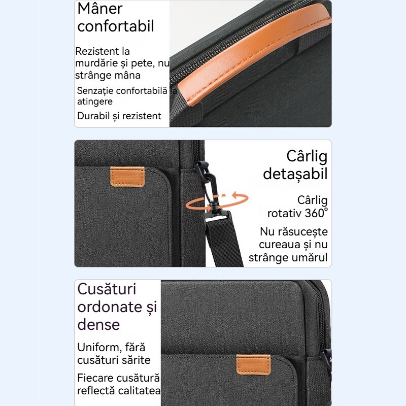 Geanta pentru tablete，Husa tableta, Fudisenn®，9-11 inch, Comaptibil cu iPad Pro M4/iPad Air M2 2024，Samsung, Lenovo, Huawei, 31x25×6cm，cu manere si curea de umar，Tesatura rezistenta la apa, cu fermoar cu filet personalizat, extractor din metal，roz