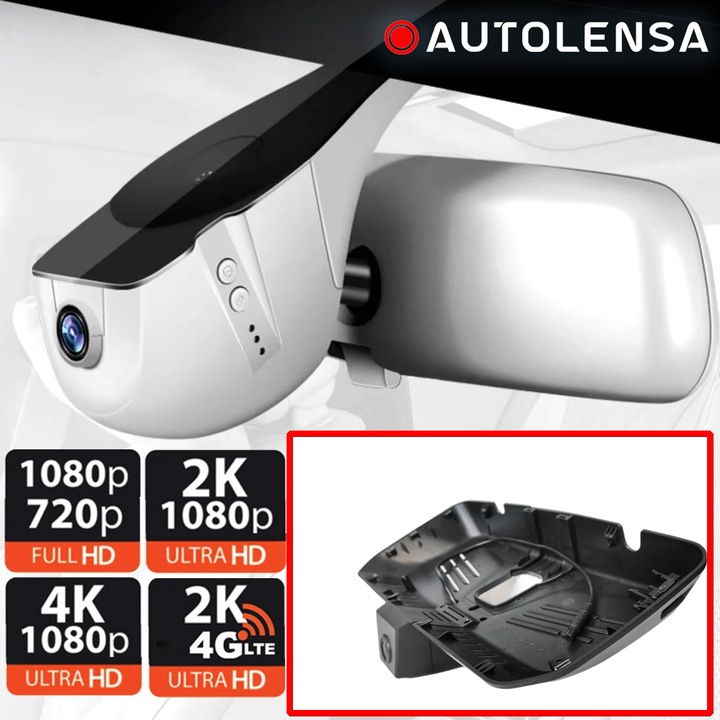 DVR камера Mercedes E W213 2017-, предна-задна камера 1080p-720p Autolensa, 24/7 Сив MB-7, Черен, Преден 1080p