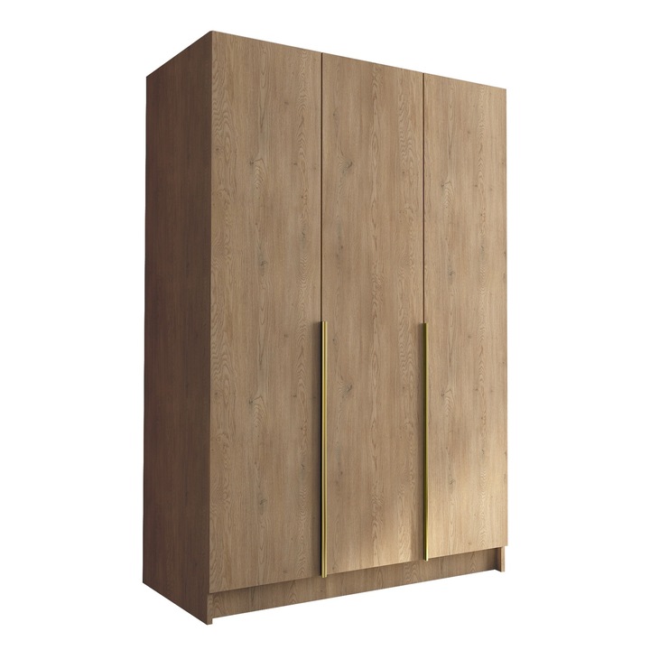 Dulap Mirpat I, MIRJAN24, stejar cremona + auriu, 58x150x215 cm