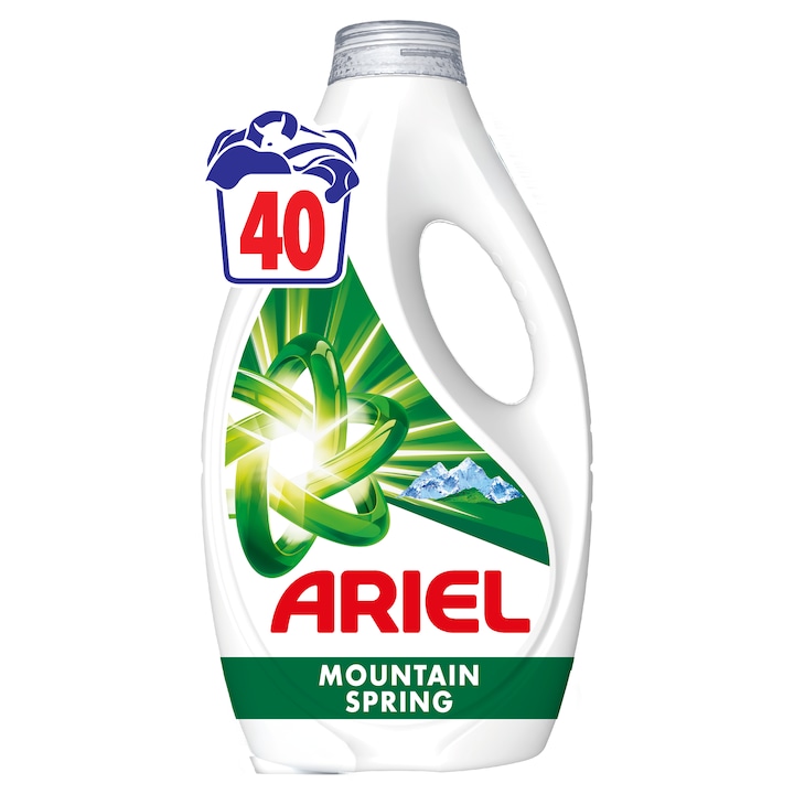 Течен перилен препарат Ariel Mountain Spring, 40 пранета, 1.8 L