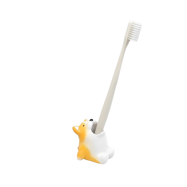 Suport periute TREXORA, Corgi, galben, din rasina, multifunctional