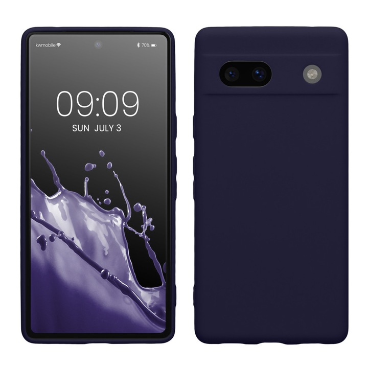 Kwmobile tok Google Pixel 7a telefonhoz, sötétkék, szilikon, KWM000019YF028C