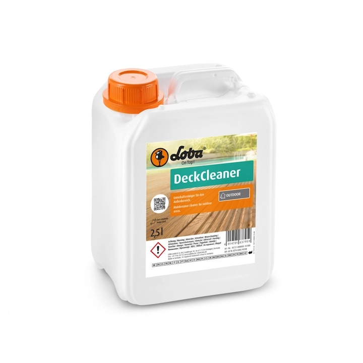Detergent universal, Loba, Deck Cleaner, 2.5 L, curățare intensă, biodegradabil, pentru lemn și WPC, Alb