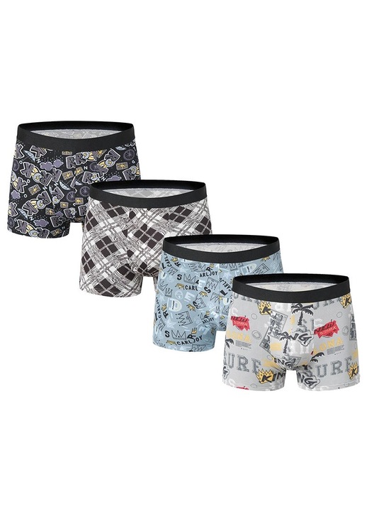 Boxeri barbati TREXORA, set 4 buc, bumbac, multicolor, XL