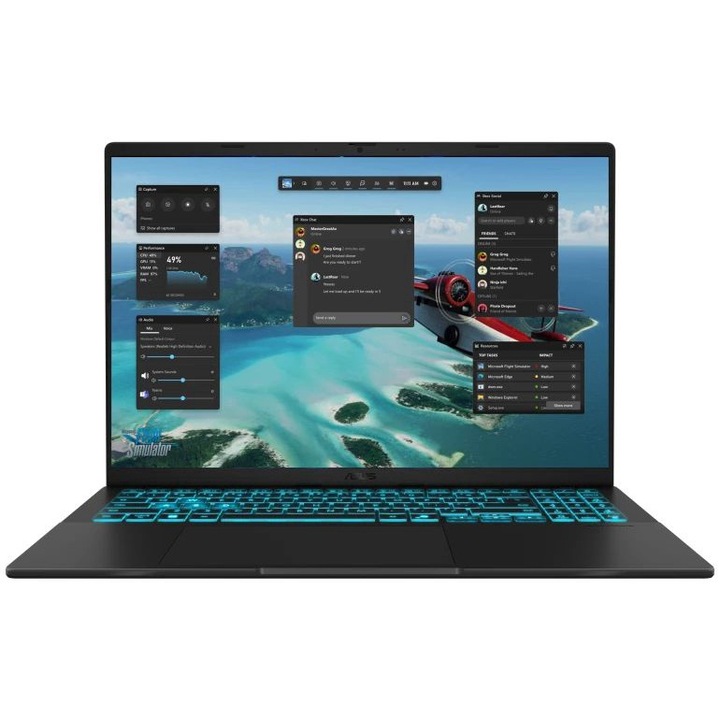 Laptop Asus V16 V3607VU-RP118, 16 inch 1920 x 1200, Intel 240H 10 C / 16 T, 2.5 GHz - 5.2 Ghz, 24 MB cache, 28 W, 16 GB RAM, 1 TB SSD, Nvidia GeForce RTX 4050, Fekete operációs rendszer nélkül