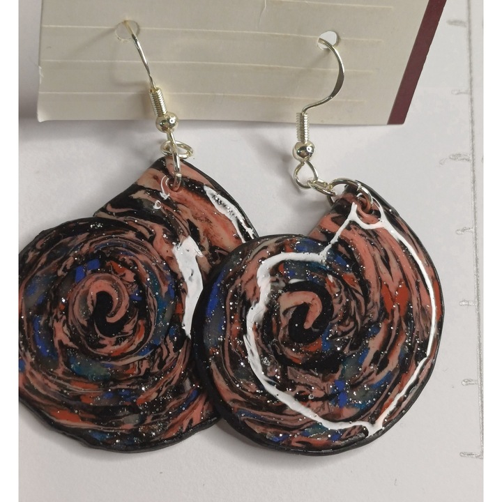 Cercei argint unicat "Melc multicolor"