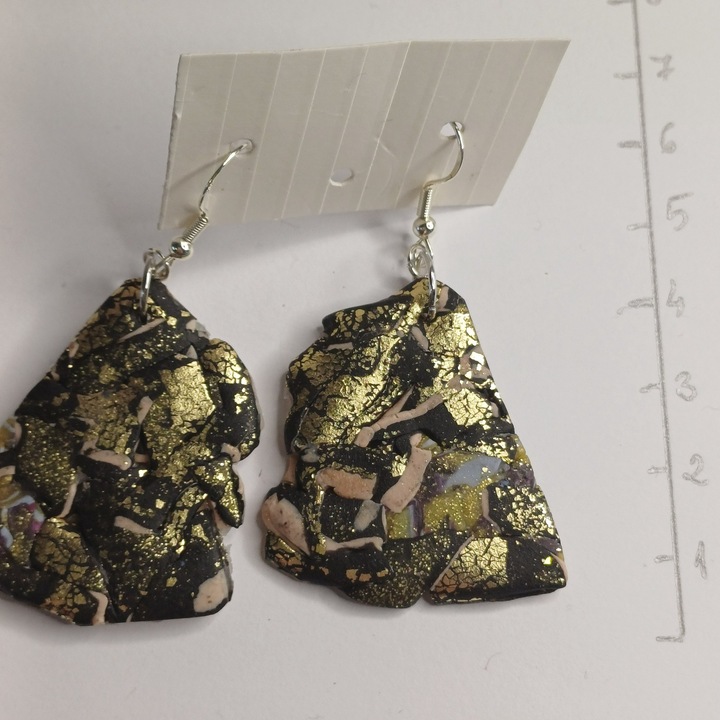 Cercei argint unicat " Marmura neagra"