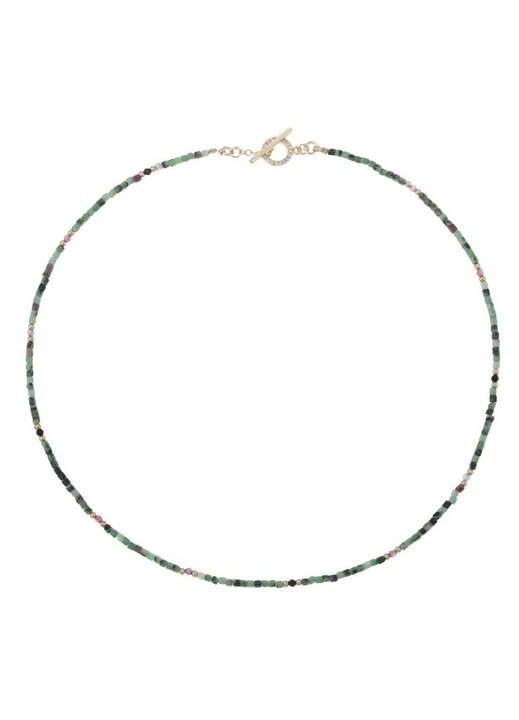 Colier Choker Ezera, din cristale de Rubin Zoisit Valer, cupru placat cu aur