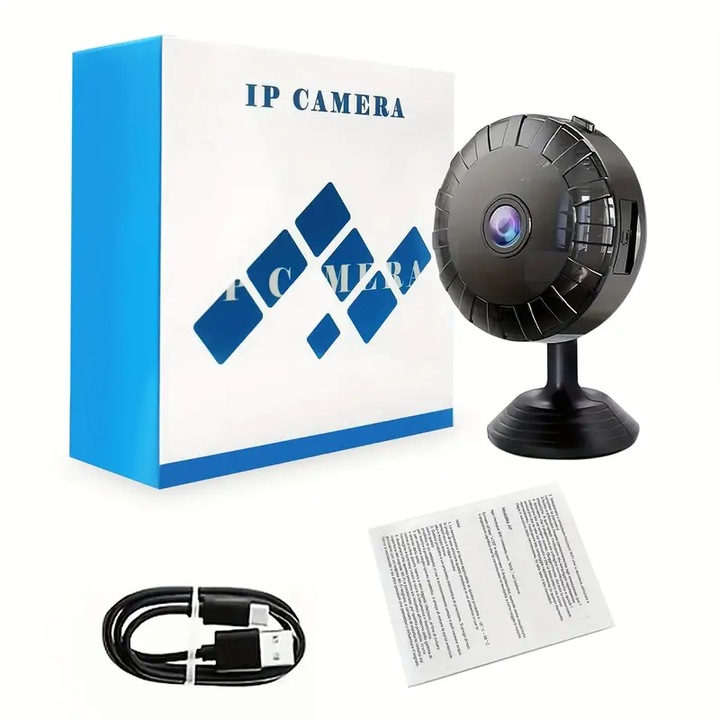 Mini Camera Inteligenta A9, Control la distanta, Camera fara Fir, Aplicatie Mobila, Negru