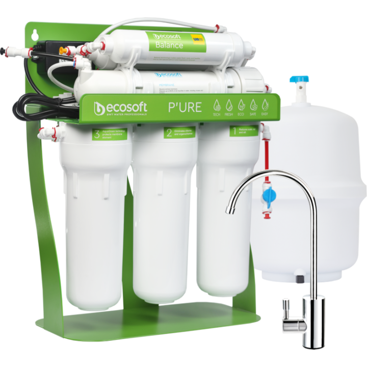 Filtru de osmoza inversa PURE Balance pe suport metalic cu pompa