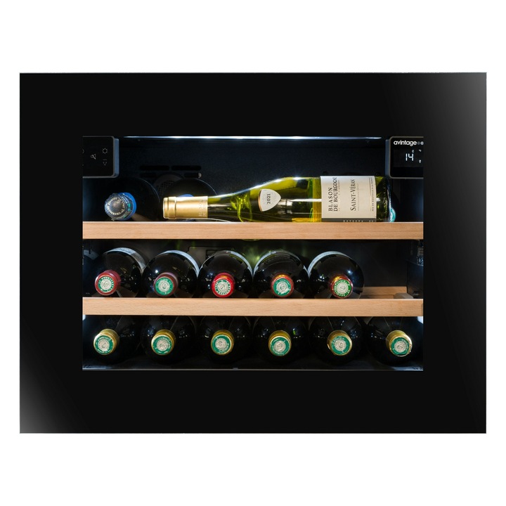 Racitor de vin AVI45PLATINUM, 21 sticle, 1 zona, incorporabil in coloana, AVINTAGE