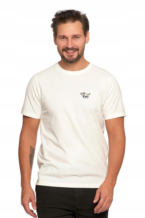 Tricou barbati, Moraj, alb, material de calitate