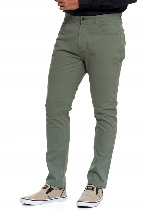 Pantaloni barbati, Moraj, Bumbac/Elastan, Verde