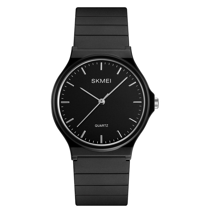 Ceas unisex Skmei 1419BKBK, mecanism quartz, culoare neagra, set cu cutie