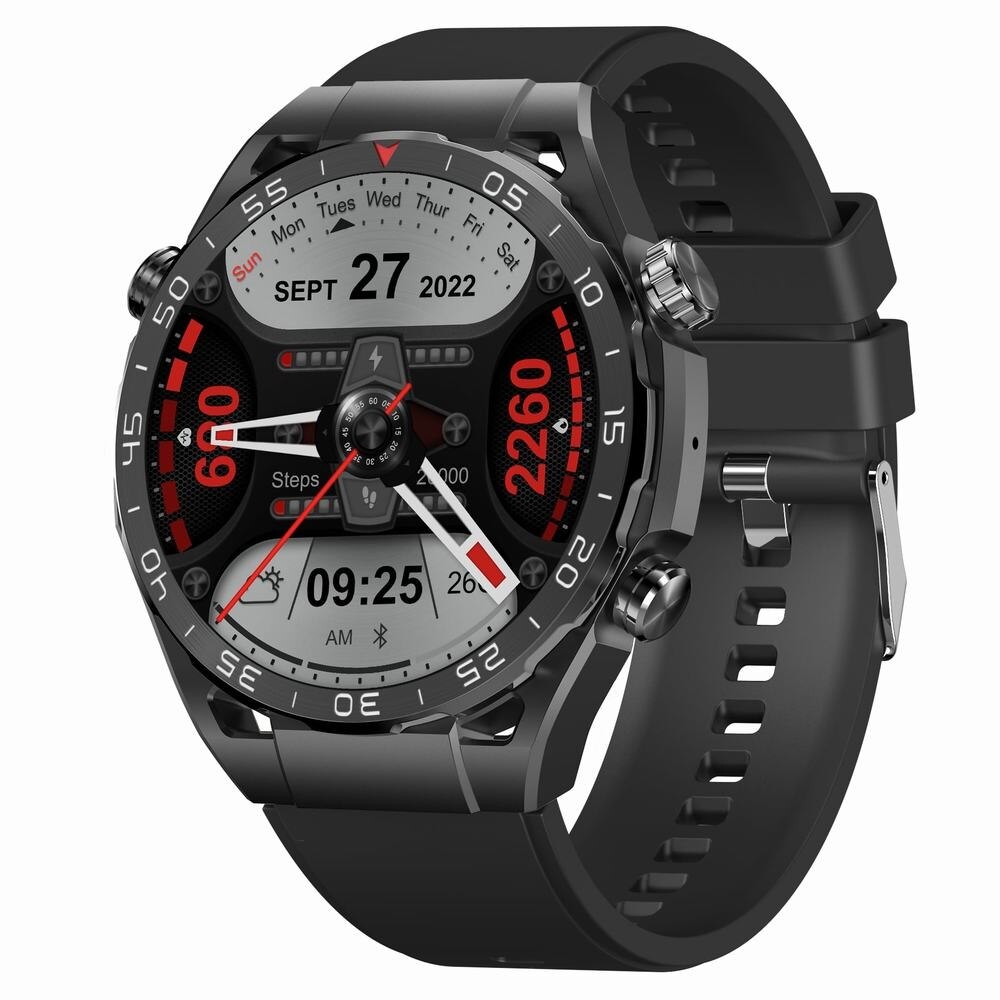 Smartwatch Gravity, 1.39 inch, ecran tactil 360x360px, negru, cu