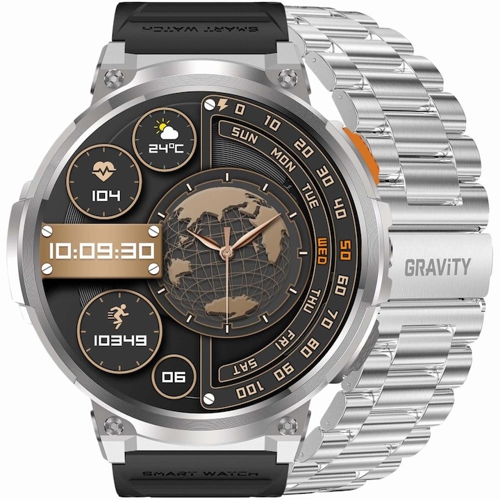 Smartwatch Joyroom JR-FC1, IP68, 98 moduri sportive, gri inchis, 46,1x11,1mm