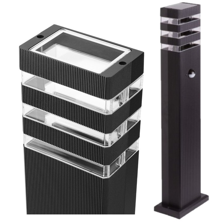 Lampa de gradina Ecolight SO-60P, 1xGU10, 60cm, cu senzor de miscare, negru